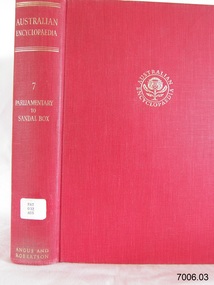 Book - Reference Encyclopedia, Angus & Robertson, The Australian Encyclopaedia Vol 7 Parliamentary Government to Sandal Box (set 2), 1958