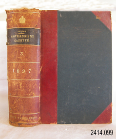 Book - Reference/Colonial Government Notification Gazette, Robert Smith Brain, The Victoria Government Gazette 1897 Vol 3 /103, 1897