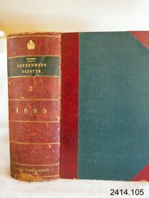 Book - Reference/Colonial Government Notification Gazette, Robert Smith Brain, The Victoria Government Gazette 1899 Vol 2 /108, 1899