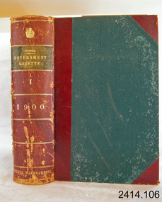 Book - Reference/Colonial Government Notification Gazette, Robert Smith Brain, The Victoria Government Gazette 1900 Vol 1 /110, 1900