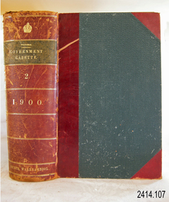 Book - Reference/Colonial Government Notification Gazette, Robert Smith Brain, The Victoria Government Gazette 1900 Vol 2 /111, 1900