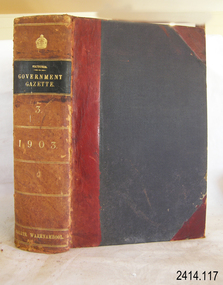 Book - Reference/Colonial Government Notification Gazette, Robert Smith Brain, The Victoria Government Gazette 1903 Vol 3 /121, 1903