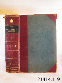 Book - Reference/Colonial Government Notification Gazette, Robert Smith Brain, The Victoria Government Gazette 1904 Vol 2 /123, 1904