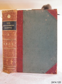 Book - Reference/Colonial Government Notification Gazette, Robert Smith Brain, The Victoria Government Gazette 1904 Vol 3 /124, 1904