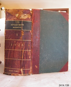 Book - Reference/Colonial Government Notification Gazette, James Kemp, The Victorian Government Gazette 1911 Vol 1 /143, 1911