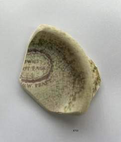 Fragment of china with partial manufacturer's stamp
