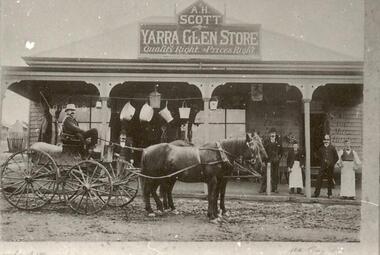Black and white photographs, A. H. Scott General Store Yarra Glen late 1890s