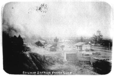 Sepia postcards, Railway Station Yarra Glen