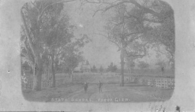 Sepia postcards, State School Yarra Glen 19th century