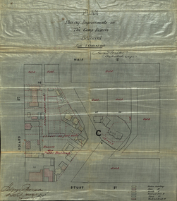 Plan, Improvements on the Camp Reserve Ballarat, 1870, 26/4/1870 (exact); Traced by Henry [Mornes?], district surveyor, on the above date