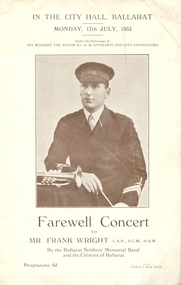 Pamphlet - Programme, Farewell Concert to Mr Frank Wright, 7:MMMM, 1933 (exact); Concert was held on 17 July 1933