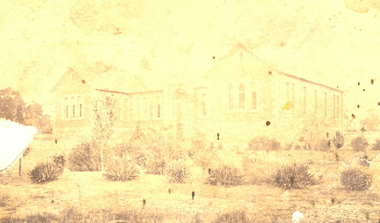 Photograph, Brick School - possibly in Ballarat district, Possibly 1870s