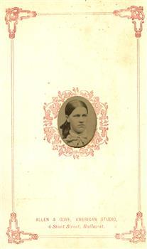 portrait of a woman on a photographers card