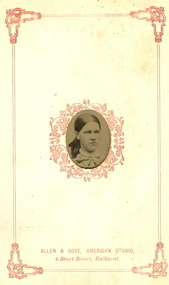 portrait of a woman on a photographers card