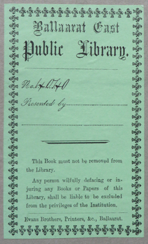Green bookplate