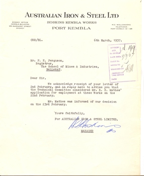 typed letter
