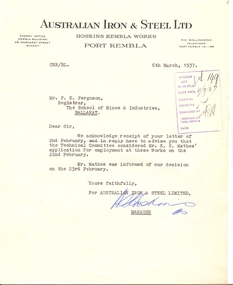 typed letter