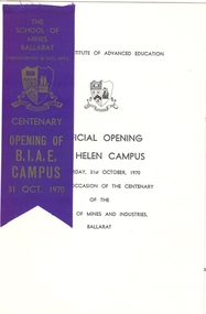 Printed programme with blue ribbon