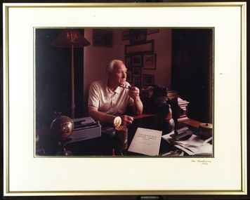 Photograph - Photo, [Dick Richards with Antarctic Memorabilia], 1982 (exact)