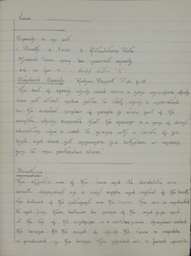 Exercise book, Monica Millers Speech Training Notes