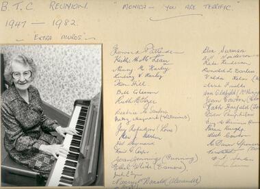 Photograph, Monica Miller photograph, BTC Reunion 1947 - 1982
