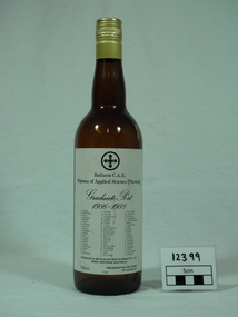 Domestic object - Bottle, Ballarat College of Advanced Education Diploma of Applied Science (Nursing) Graduate Port, c1988
