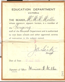Booklet, Education Department Victoria, Education Department Victoria Official Authority, c 1939