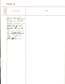 Register, Education Department Victoria, Ballarat School of Mines Register of Attendance in the Subject of Electrical Technology III (Practical Work), 1912, 1912