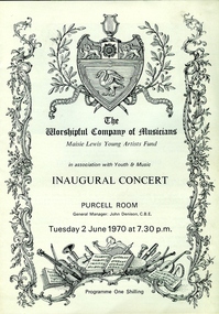Programme, Collins & Wilson Ltd, Inaugural Concert