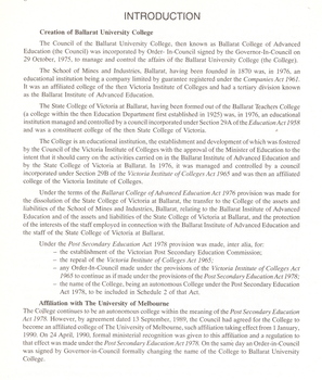 Creation of Ballarat University College
