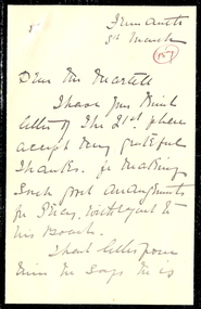 document, Letter to Frederick Martell of the Ballarat School of Mines