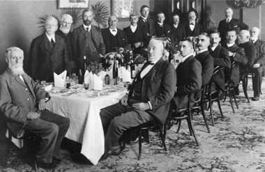 Photograph (black & white), James Oddie's 80th Birthday Party at Craig's Hotel, 03/1909