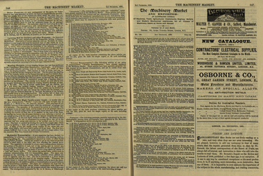 Newspaper, The Machinery Market, 02/12/1889