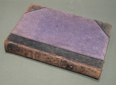 Book cover, with leather spine