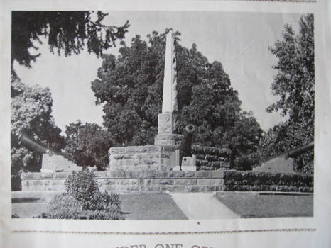 Bluestone memorial with cannons