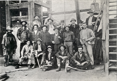 Photograph (black & white), Ballarat School of Mines Students visit the New Normanby Mine, 1899, 1899