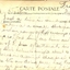 Hand written text on reverse of postcard