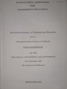 Book, Australasian Association for Engineering Education Proceeding of the Annual Convention & Conference, 1995