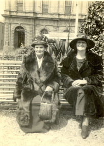 Photograph, Frank Wright, Two women seated in the Sturt Street Gardens, Ballarat, 16/10/1922