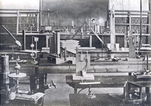 Classroom with physics equipment