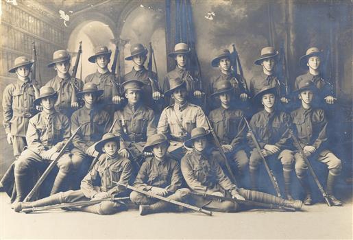A group of uniformed cadets