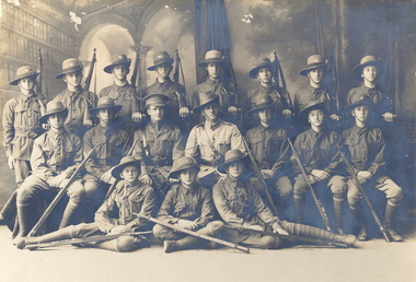 A group of uniformed cadets