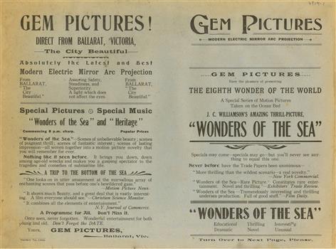 Printed double sided theatre advertisement