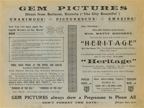 Printed theatre advertisement