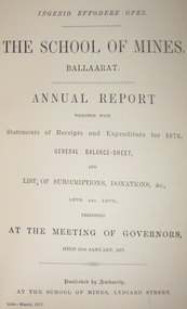 Book - Register, Ballarat School of Mines Donation Book, 1878 - 1895