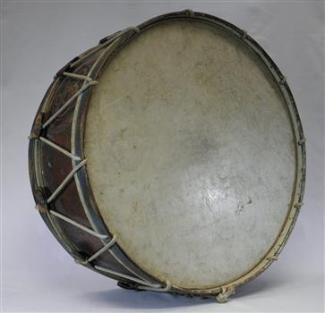 Bass drum with Ballarat Junior Technical School logo