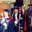 A procession of people in academic regalia