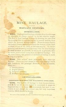 Printed page on mone haulage
