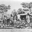 An encampment of Wadawurrung people in from of a mia mia