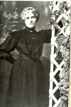 Woman wearing a long black dress